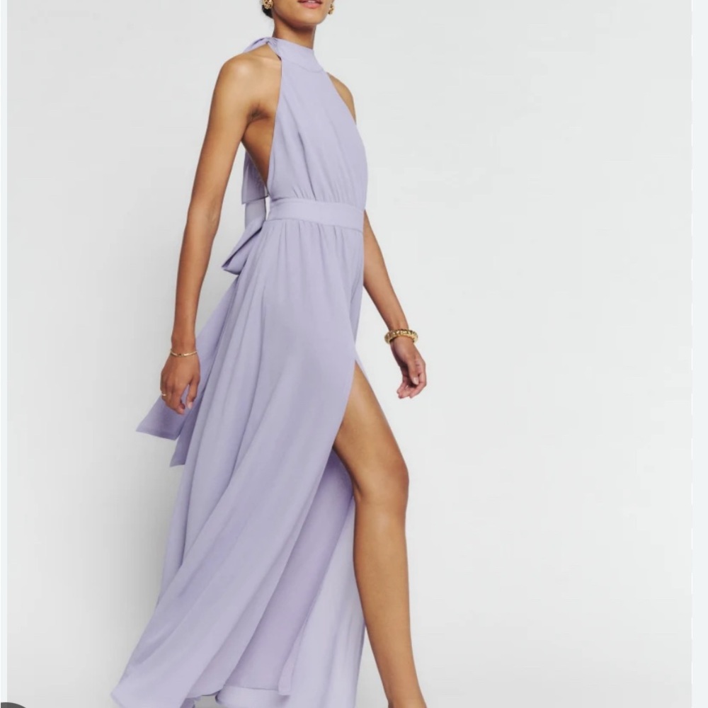 Reformation Andee Lavender Halter Maxi